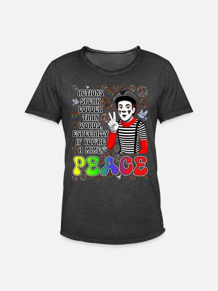 Frieden ist das Wichtigste - Männer Vintage T-Shirt - Vintage Schwarz