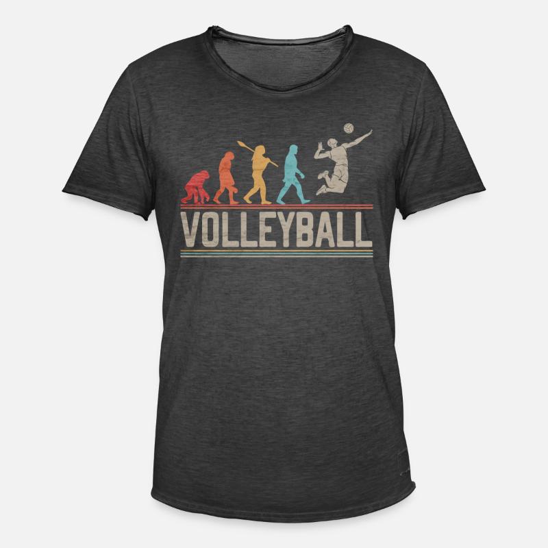 Volleyball Evolution Evolution des Volleyballs - Männer Vintage T-Shirt - Vintage Schwarz