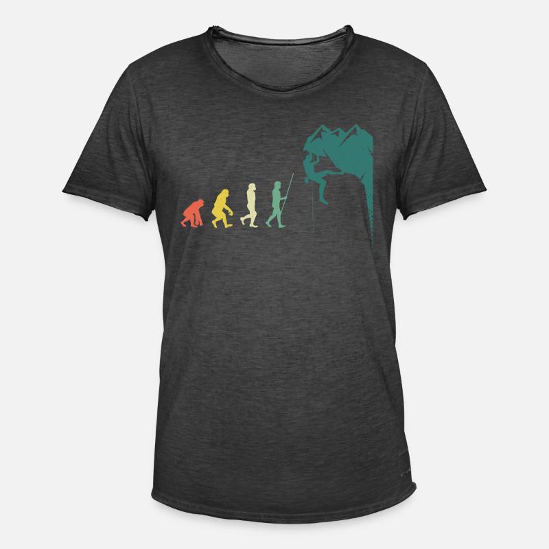 Boulderer Evolution Klettern Kletterwand - Männer Vintage T-Shirt - Vintage Schwarz