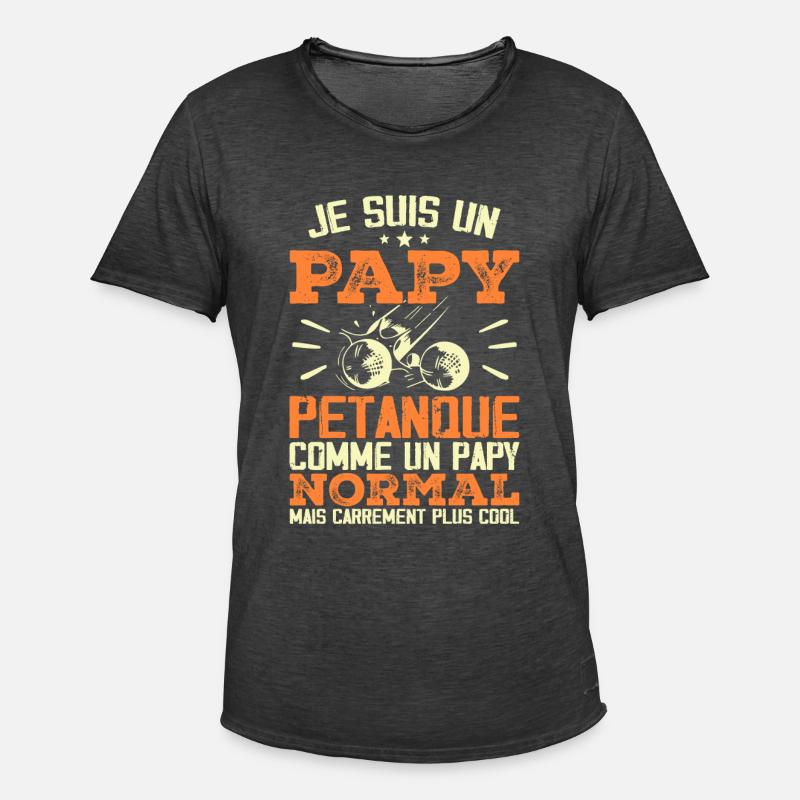 Ich bin ein Pétanque-Opa - Männer Vintage T-Shirt - Vintage Schwarz
