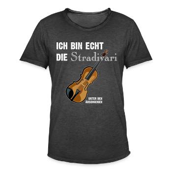 Antonio Stradivari versus Arsch und Geige - Männer Vintage T-Shirt - Vintage Schwarz - Vorne - Jose (178cm)