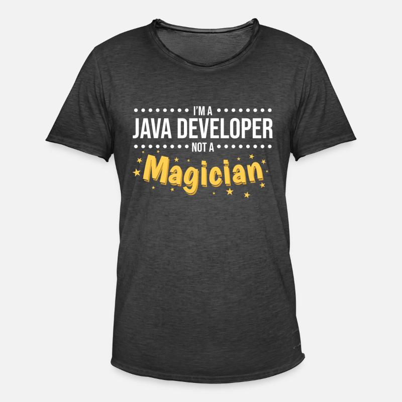 Java Developer - Men's Vintage T-Shirt - washed black