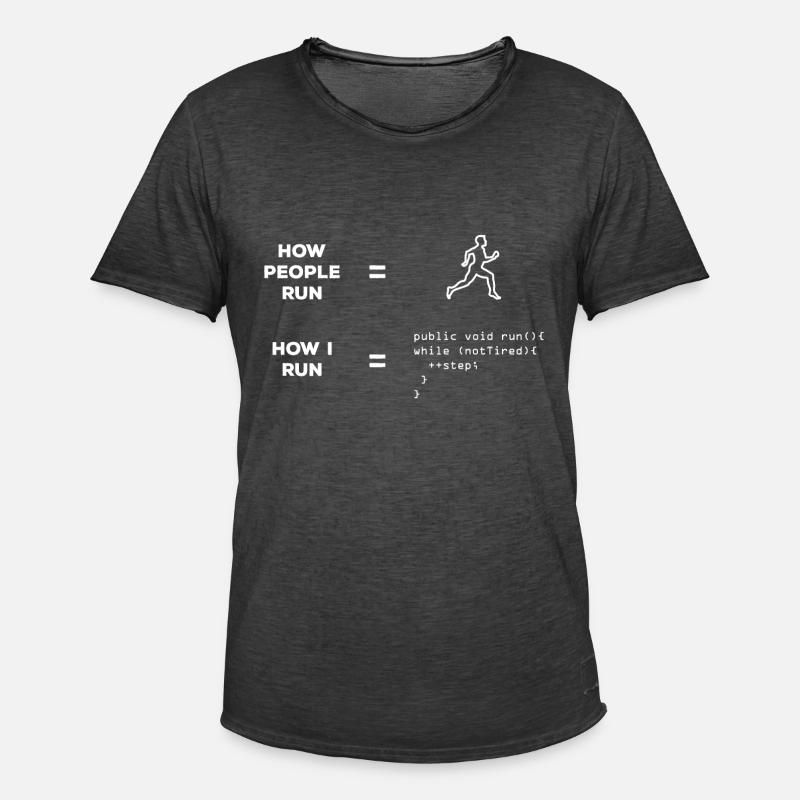 Software developer runner - Men's Vintage T-Shirt - washed black