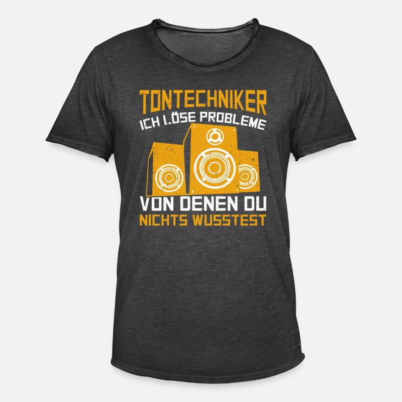 Tontechniker löse Problem - Männer Vintage T-Shirt - Vintage Schwarz