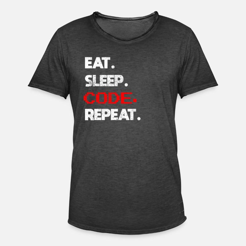 Coder programmer - Men's Vintage T-Shirt - washed black