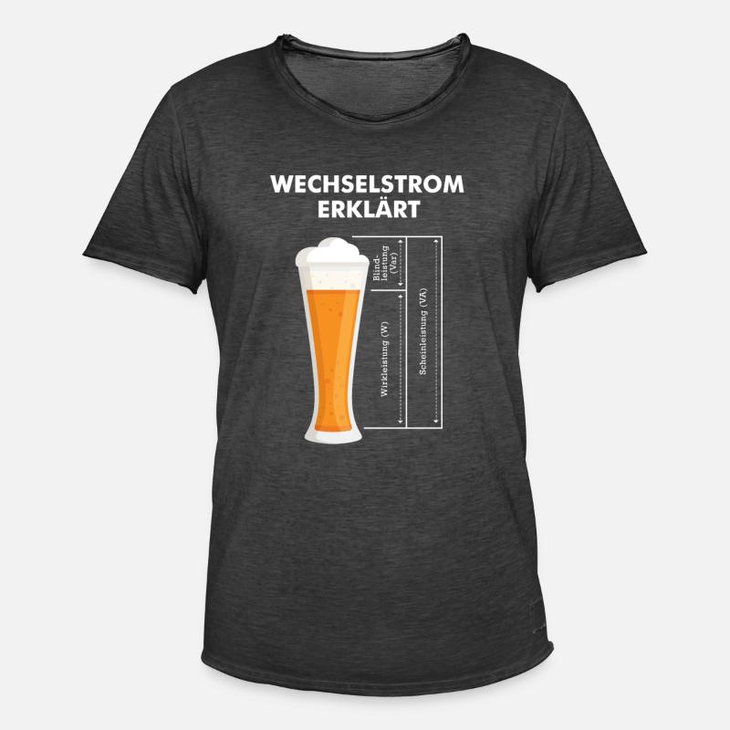Wechselstrom erklärt Bier Elektriker Technik - Männer Vintage T-Shirt - Vintage Schwarz