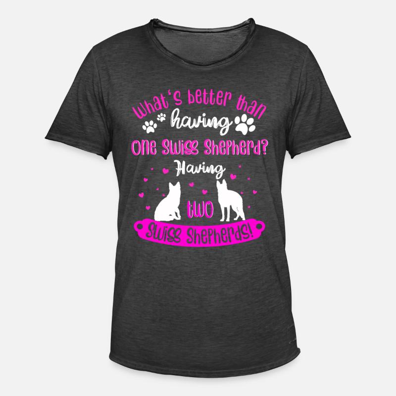 Witziges Schweizer Schäferhund Geschenk - Männer Vintage T-Shirt - Vintage Schwarz