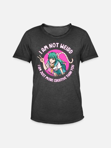 Anime Mädchen Geschenk - Männer Vintage T-Shirt - Vintage Schwarz