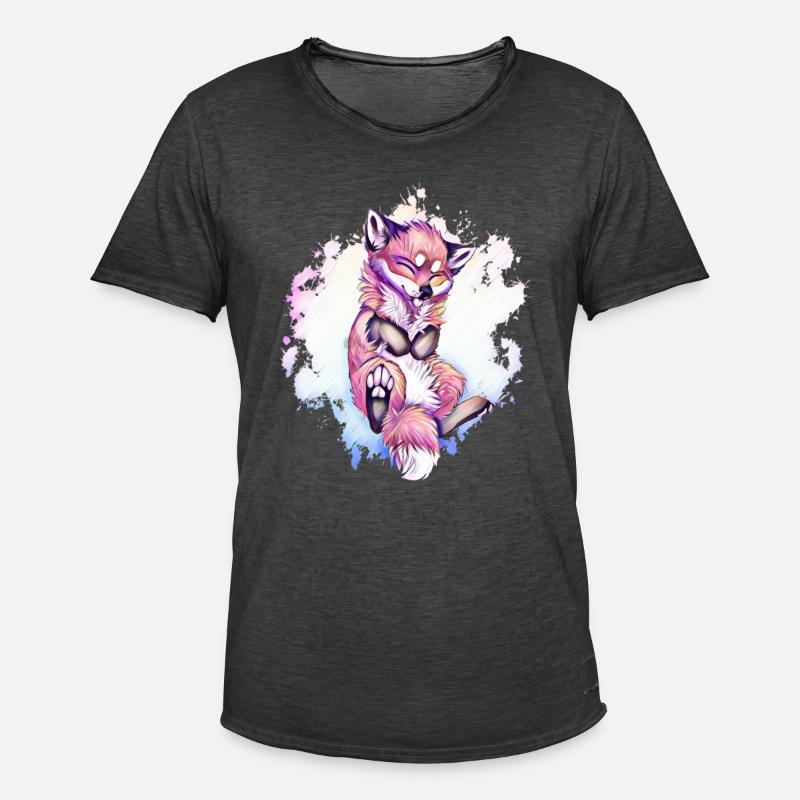 Fuchs - Männer Vintage T-Shirt - Vintage Schwarz