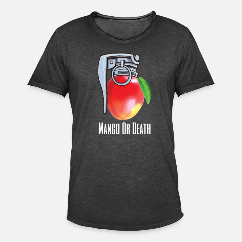 Mango eller dødsfruktelsker prank sitat - Vintage-T-skjorte for menn - vintage svart