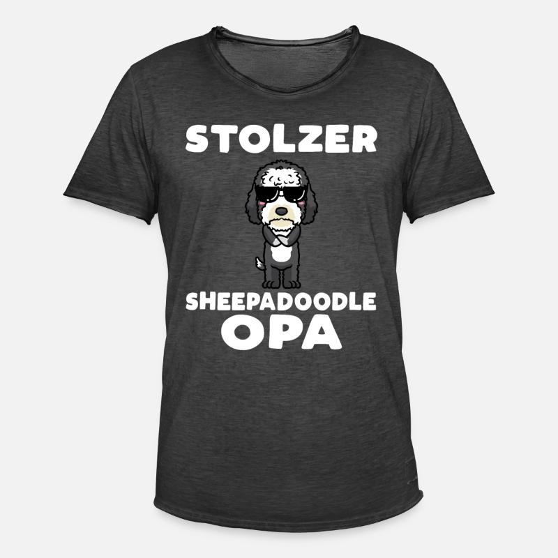 Stolzer Sheepadoodle Opa - Männer Vintage T-Shirt - Vintage Schwarz
