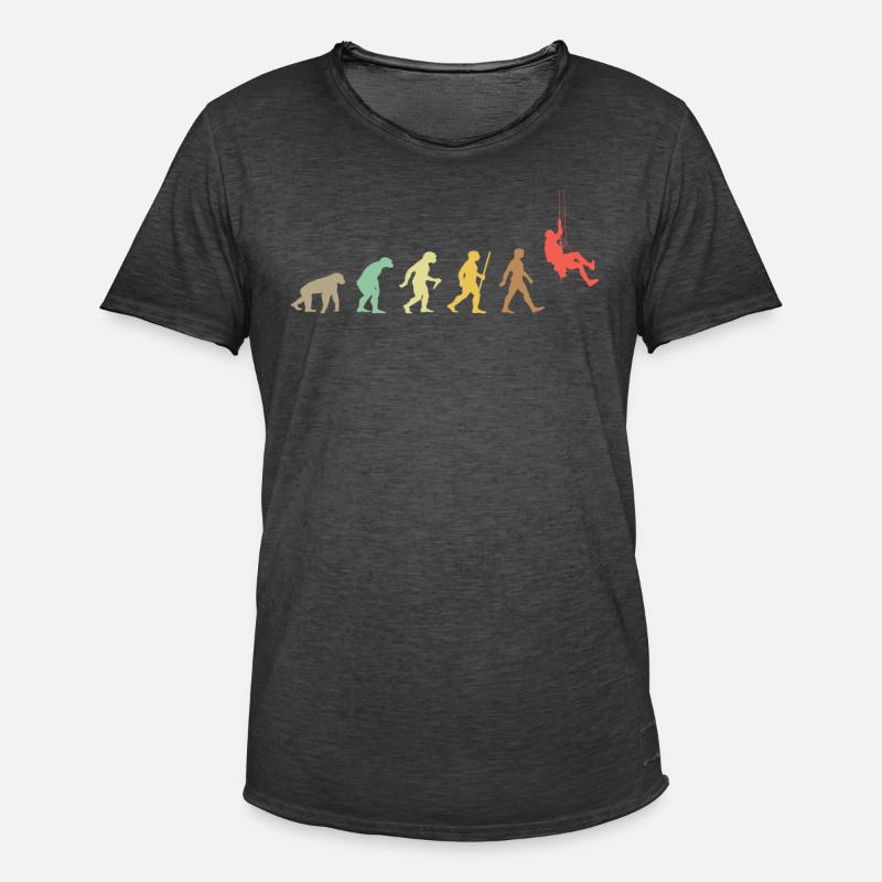 Klettern Retro Klettern Evolution Climber - Männer Vintage T-Shirt - Vintage Schwarz