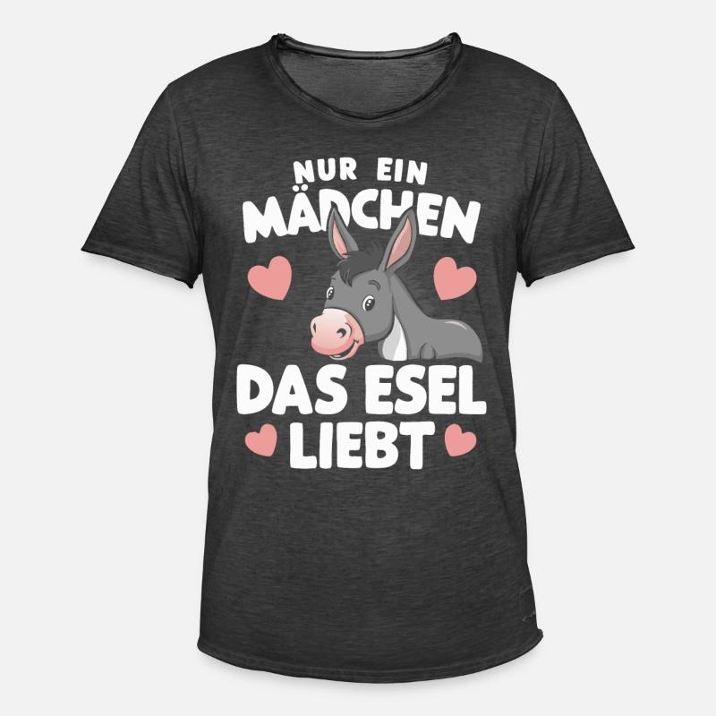 Esel Eselchen Maultier Muli - Männer Vintage T-Shirt - Vintage Schwarz
