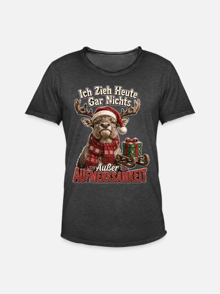 Ich zieh heute gar nichts - Männer Vintage T-Shirt - Vintage Schwarz