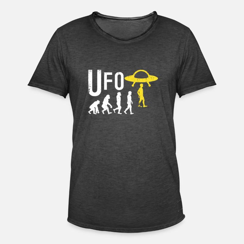 UFO Evolution - Männer Vintage T-Shirt - Vintage Schwarz