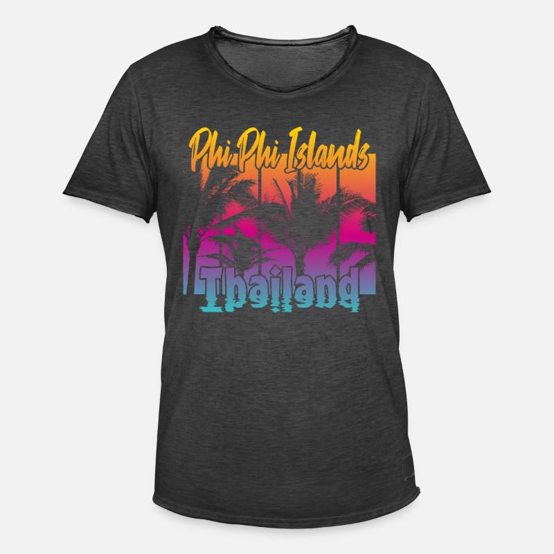 Phi Phi Islands Thailand - Männer Vintage T-Shirt - Vintage Schwarz