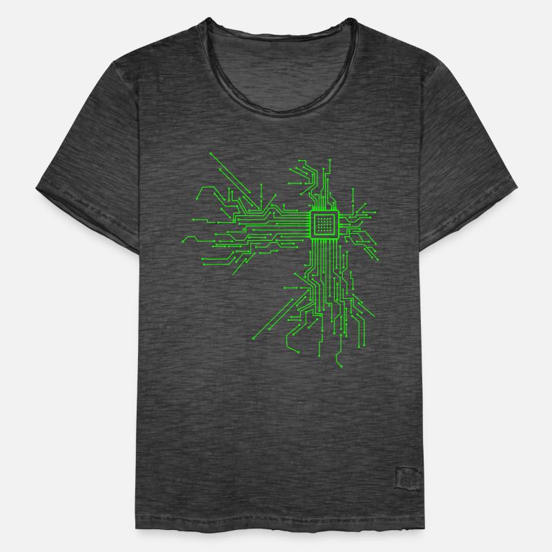 Cpu Computer Nerd Informatiker Programmierer" Männer Vintage T-Shirt