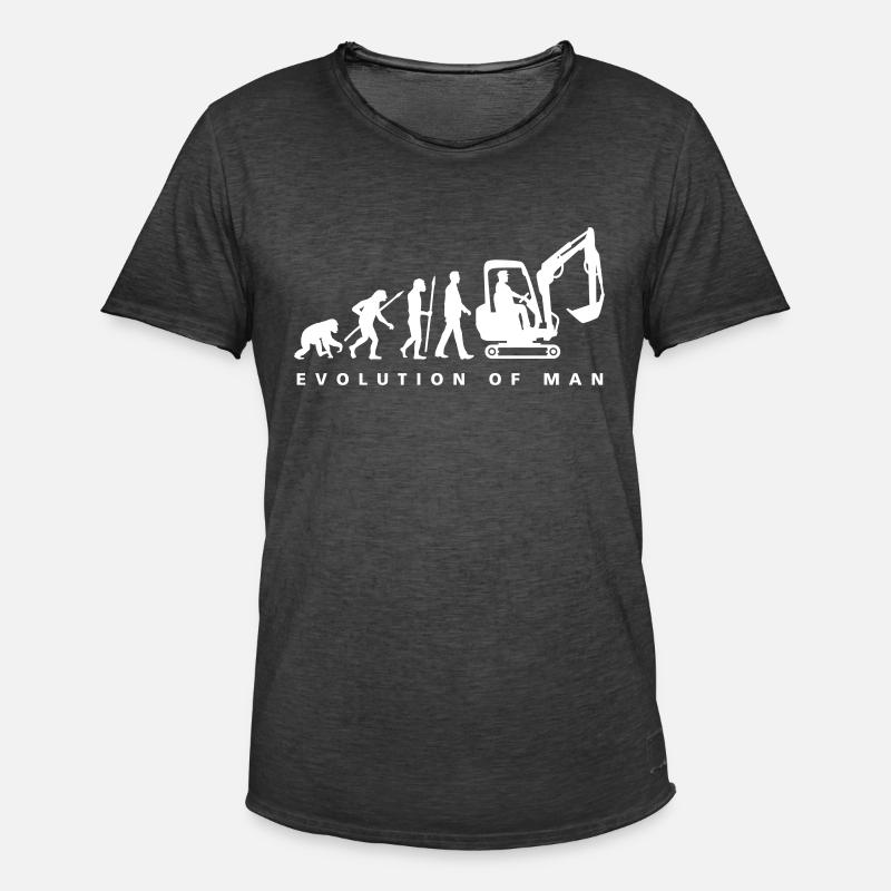evolution_baggerfahrer_122013_a_1c - Männer Vintage T-Shirt - Vintage Schwarz