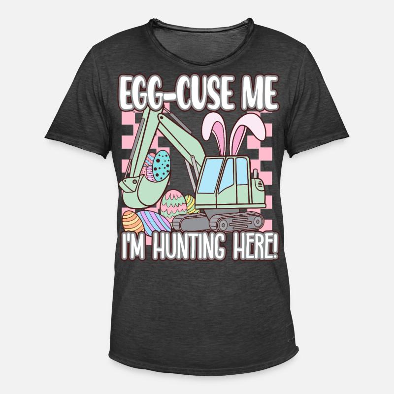 Egg cuse me Happy Easter - Männer Vintage T-Shirt - Vintage Schwarz
