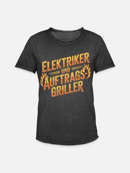 Elektriker und Auftragsgriller - Männer Vintage T-Shirt - Vintage Schwarz