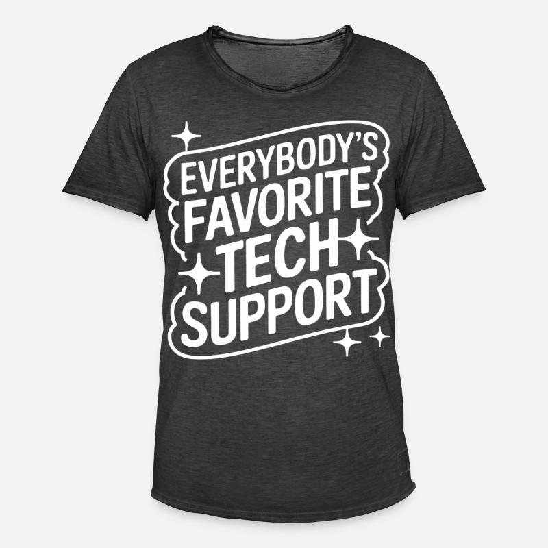 Technischer Support Computerfreak Nerd - Männer Vintage T-Shirt - Vintage Schwarz