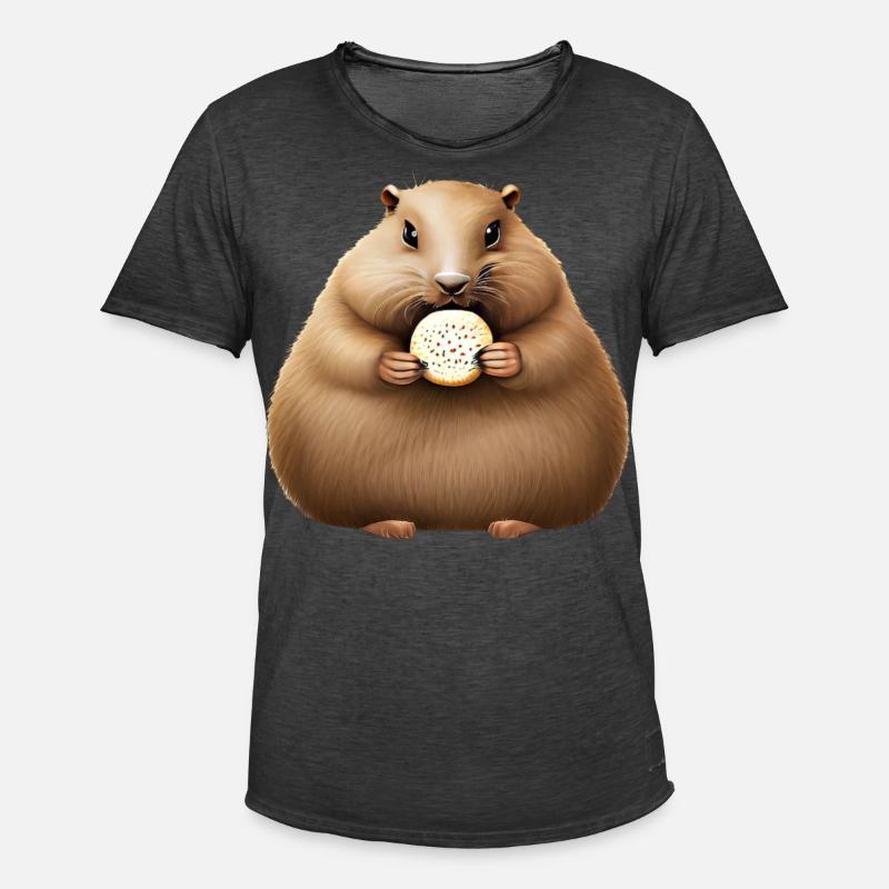 Groundhog mit Cracker - Männer Vintage T-Shirt - Vintage Schwarz