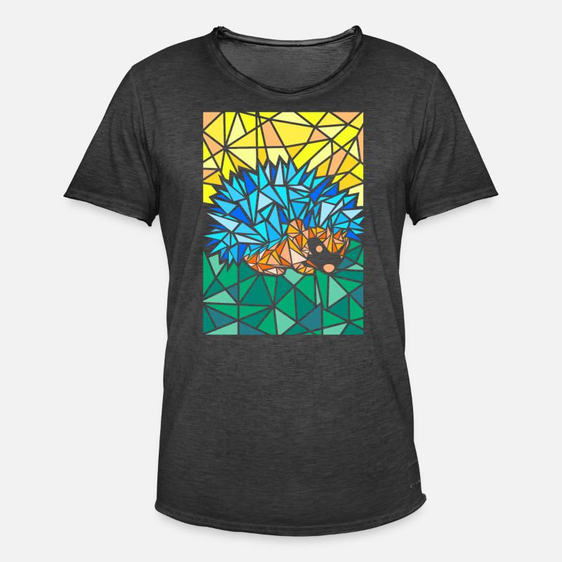 Igel Polygon Abstrakte Kunst - Männer Vintage T-Shirt - Vintage Schwarz