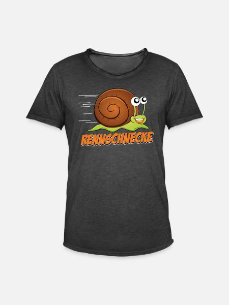 Marathon Halbmarathon Geschenk Rennschnecke - Männer Vintage T-Shirt - Vintage Schwarz