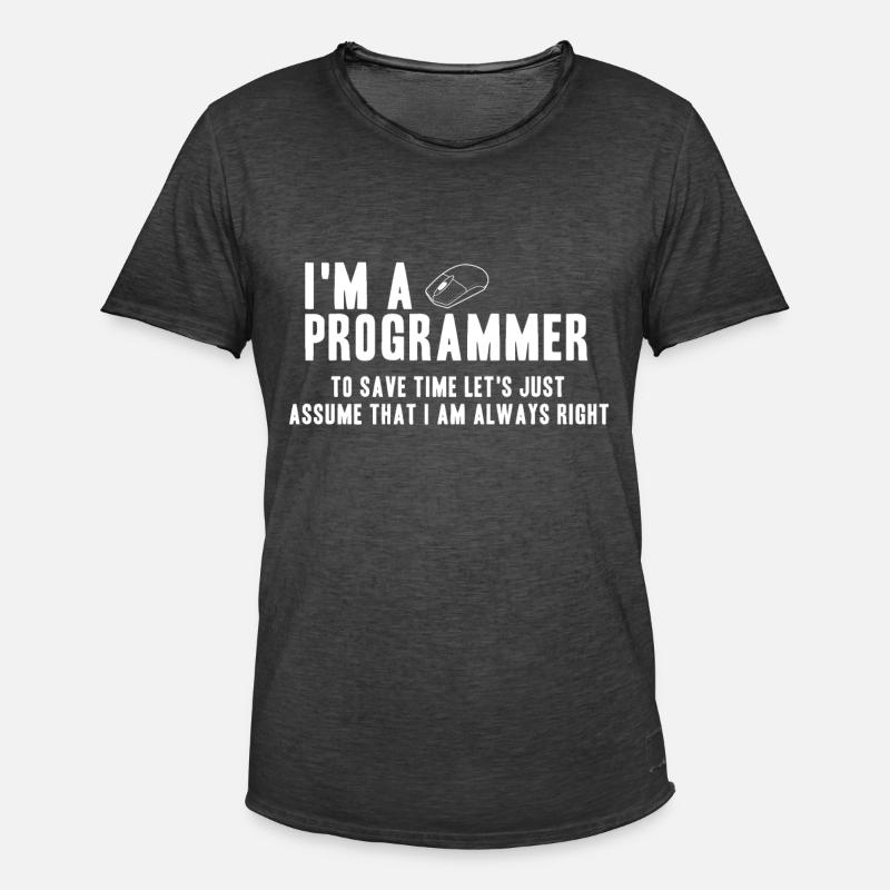 Programmierer haben immer recht - Männer Vintage T-Shirt - Vintage Schwarz