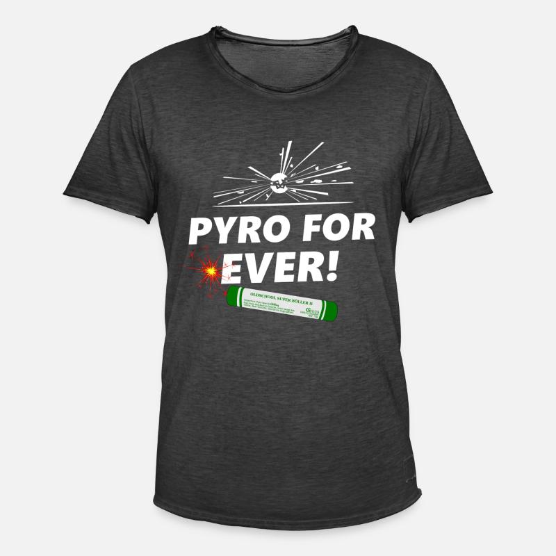 pyro for ever - Männer Vintage T-Shirt - Vintage Schwarz