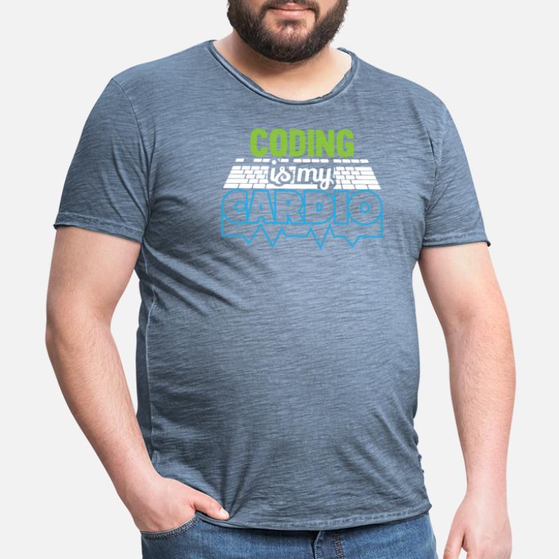 PROGRAMMERS Coding is my Cardio Funny Developer Men's Vintage T-Shirt