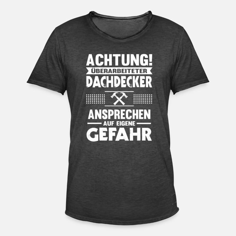 Dachdecker Überarbeitet Handwerker Dachdecken - Männer Vintage T-Shirt - Vintage Schwarz