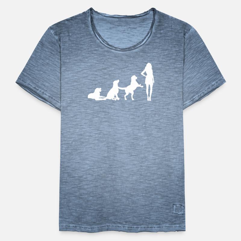 Hund Evolution Hunde Gassi Entwicklung Mensch Männer Vintage T-Shirt