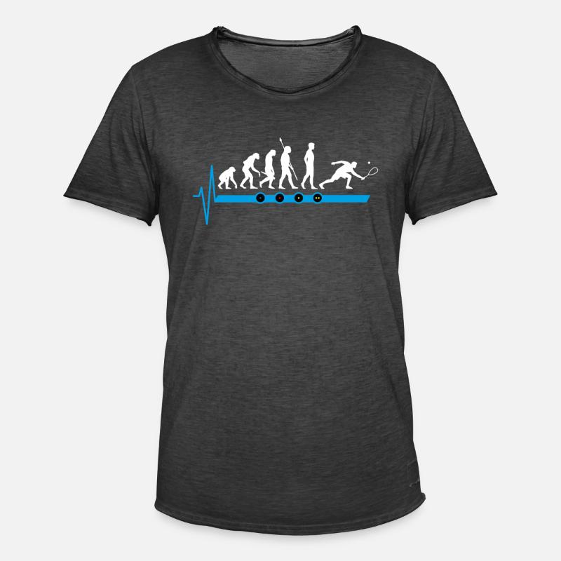Evolution Squash Squashball - Männer Vintage T-Shirt - Vintage Schwarz