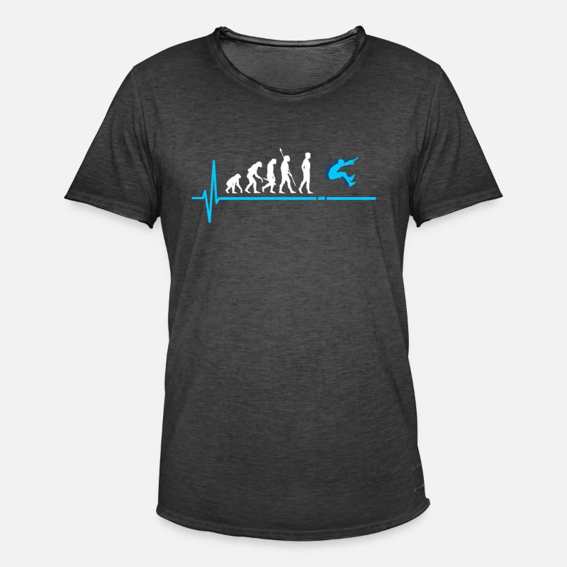 Weitsprung Evolution Leichtathletik - Männer Vintage T-Shirt - Vintage Schwarz