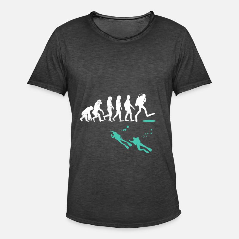 Evolution of Scuba Diver Evolution - Männer Vintage T-Shirt - Vintage Schwarz