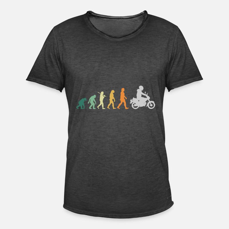 Moped Mofa Retro Style - Evolution - Männer Vintage T-Shirt - Vintage Schwarz