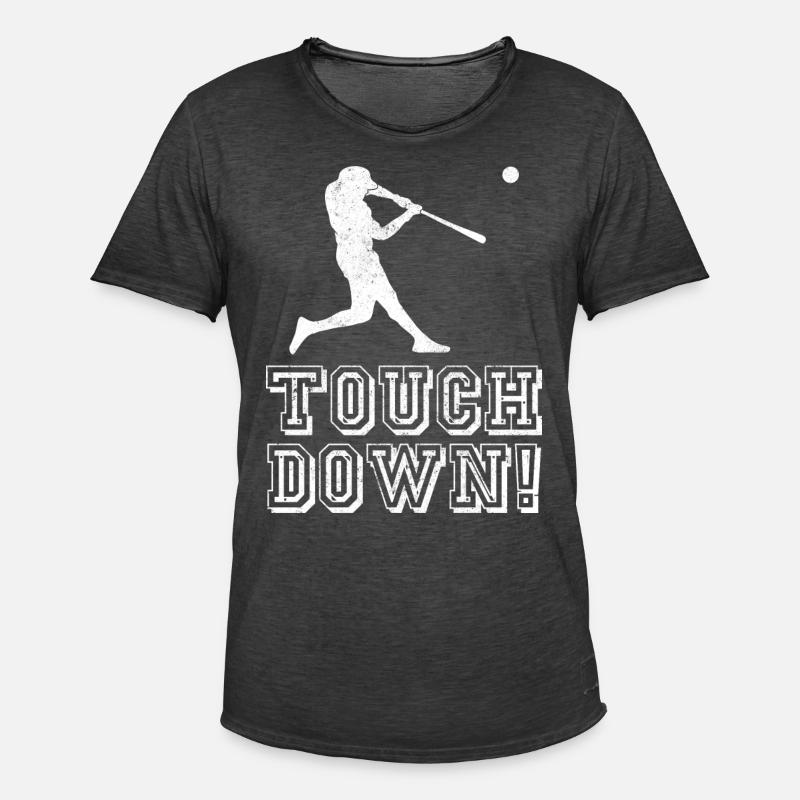 Touch Down Touchdown Baseball - Men's Vintage T-Shirt - washed black