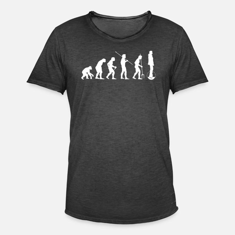 Evolution Elektrisches Einrad Solowheel - Männer Vintage T-Shirt - Vintage Schwarz