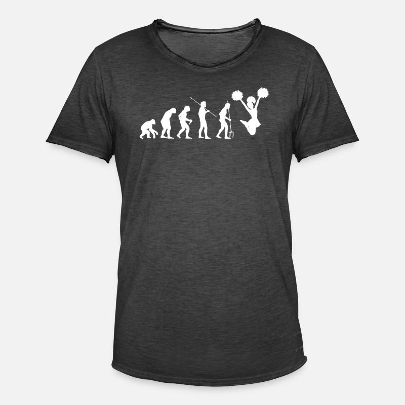 Evolution Cheerleader Shirt Geschenk - Männer Vintage T-Shirt - Vintage Schwarz