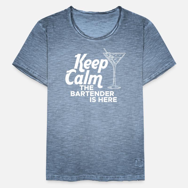 Keep Calm The Bartender Is Here Shirt Geschenk Männer Vintage T-Shirt