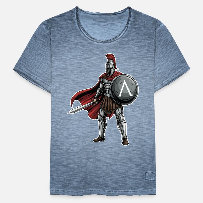 Hoplite Spartiate Lambda Bouclier Épée Mascotte T-shirt vintage Homme