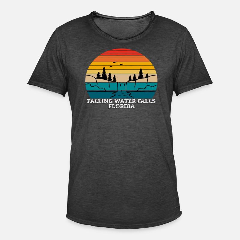 Falling Water Falls Florida - Männer Vintage T-Shirt - Vintage Schwarz