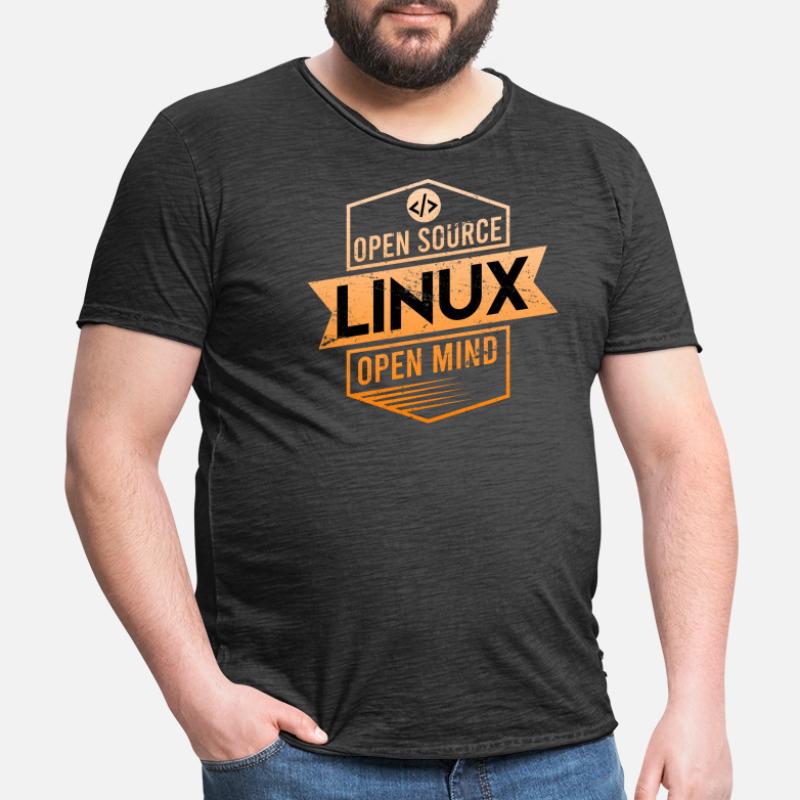 Linux Open Source Open Mind Operating System Men's Vintage T-Shirt