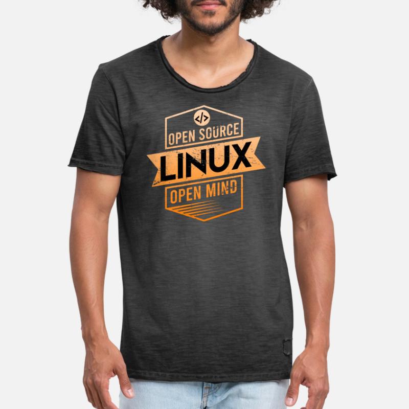 Linux Open Source Open Mind Operating System Men's Vintage T-Shirt
