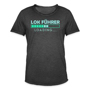 Lok Führer Lokführer Geschenk werdender Zug Führer - Männer Vintage T-Shirt - Vintage Schwarz - Vorne