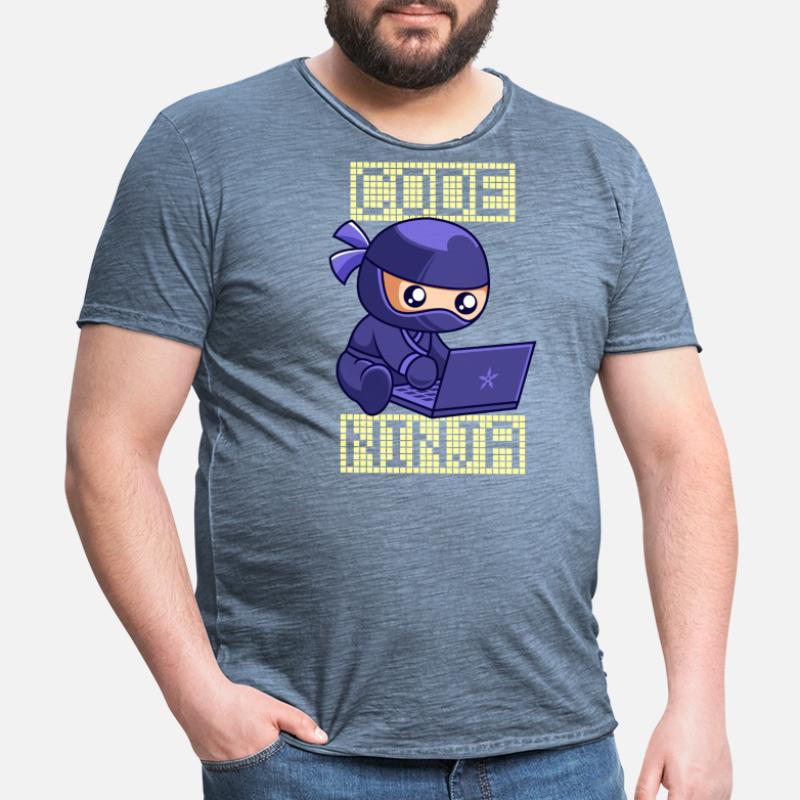 Code Ninja Coder Sofware Entwickler Programmierer Männer Vintage T-Shirt