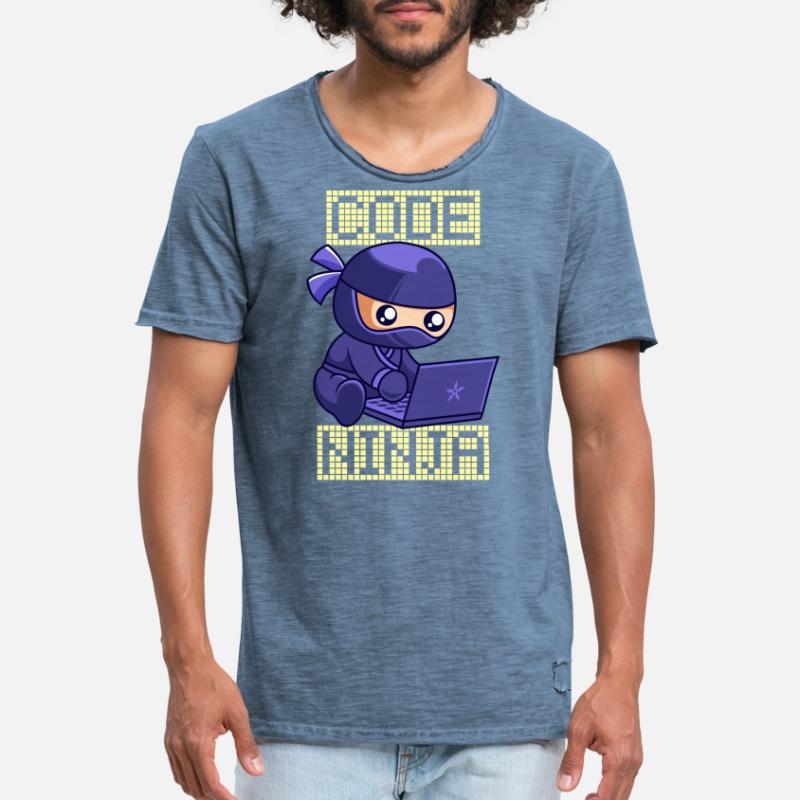 Code Ninja Coder Sofware Entwickler Programmierer Männer Vintage T-Shirt