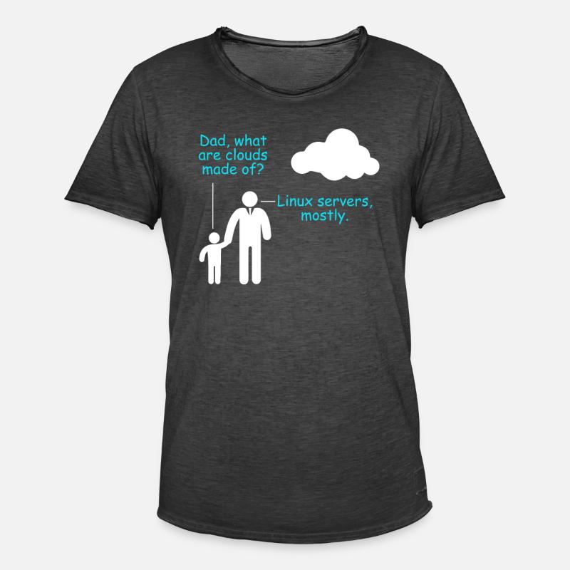 Coder Software Developer Witz Cloud Linux Server - Men's Vintage T-Shirt - washed black