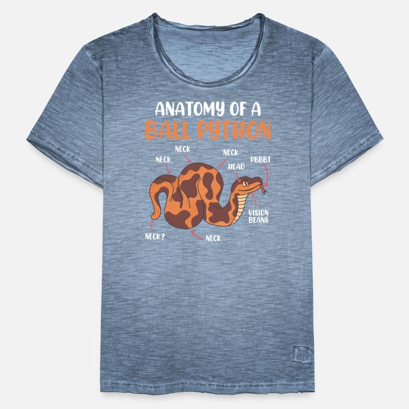 Snake Anotomy of a King Python Ball Python Men's Vintage T-Shirt
